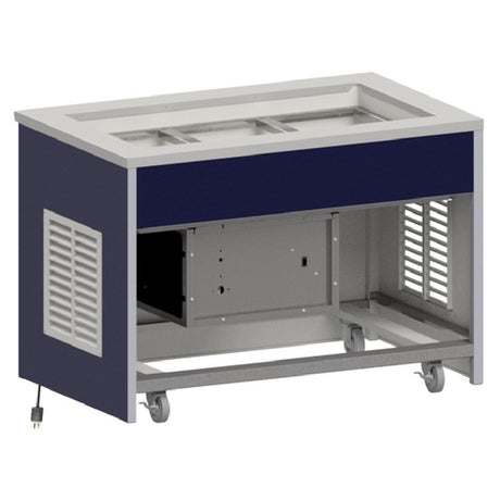 Atlas Metal INFRM-4 Refrigerated Cold Food Unit 64"W Open Cabinet Base With 3" Recessed Top