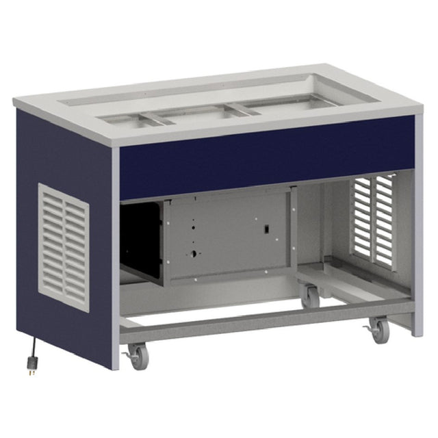 Atlas Metal INFRM-5 Refrigerated Cold Food Unit 77-3/4"W Open Cabinet Base With 3" Recessed Top