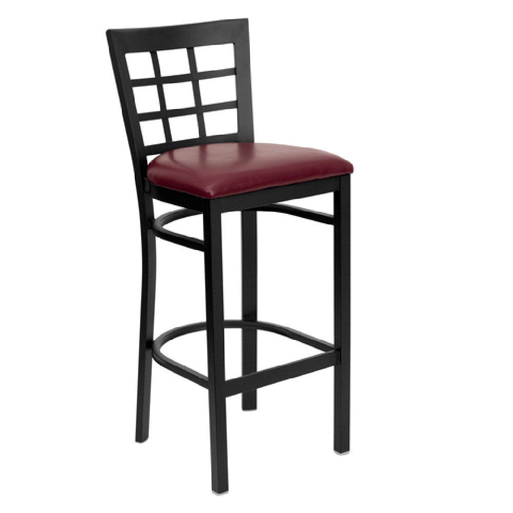 Flash Furniture XU-DG6R7BWIN-BAR-BURV-GG Hercules Series Restaurant Bar Stool Metal Window Pane Back