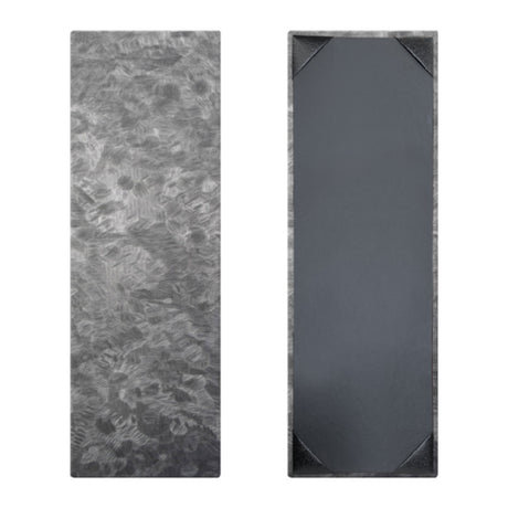 Risch MET-1V 4.25X14 Brushed Metallic Padded Faux-leather Menu Cover (specify Color)