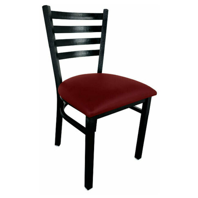 Omcan 47594+69746 (47594+69746) Side Chair Ladder Back Burgundy Upholstered Vinyl Seat