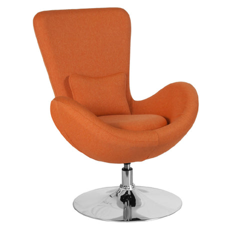 Flash Furniture CH-162430-OR-FAB-GG Egg Series Swivel Reception/Lounge/Side Chair