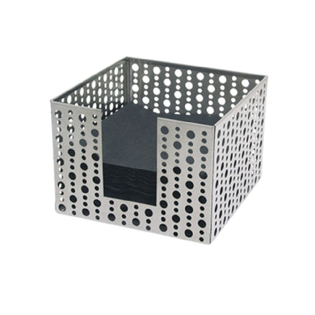 FOH BHO039BSS21 Dots Napkin Holder 5-1/2" X 5-1/2" X 4" Square