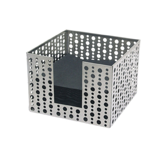 FOH BHO039BSS21 Dots Napkin Holder 5-1/2" X 5-1/2" X 4" Square