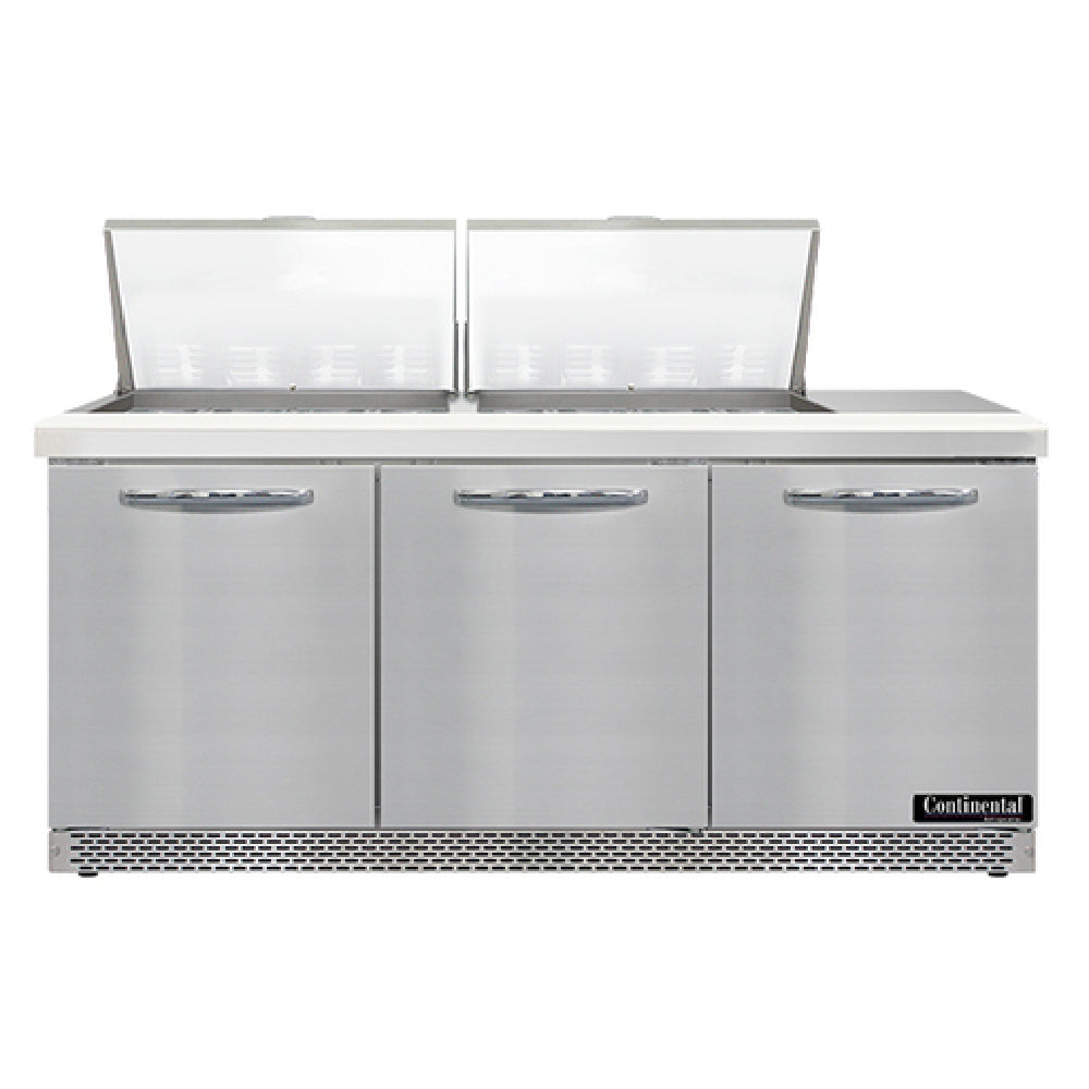 Continental Refrigerator SW72N24M-FB Mighty Top Sandwich Unit Front Breather 72"W