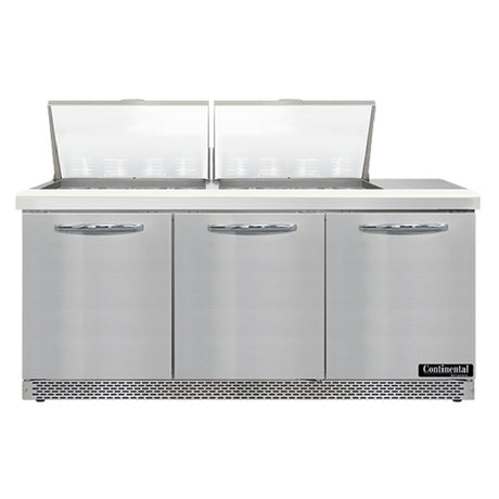 Continental Refrigerator SW72N24M-FB Mighty Top Sandwich Unit Front Breather 72"W
