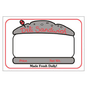 Hubert 23664 - Food Information Label, "Deli Sandwich", 3" X 2"
