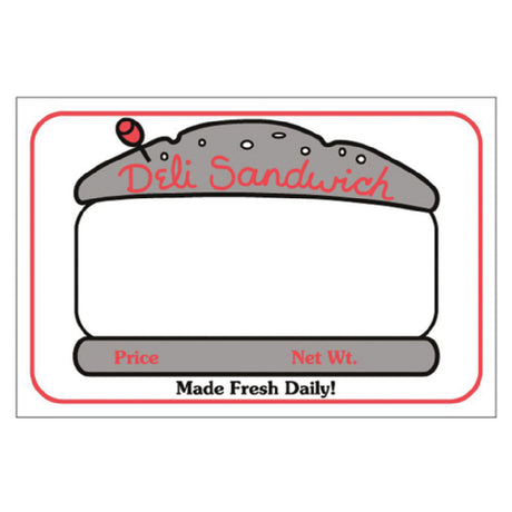 Hubert 23664 - Food Information Label, "Deli Sandwich", 3" X 2"