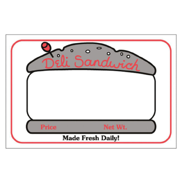 Hubert 23664 - Food Information Label, "Deli Sandwich", 3" X 2"