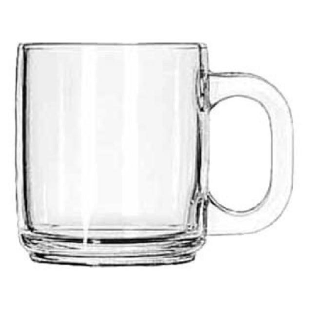 Libbey 5201 Coffee Mug 10 Oz. Clear Glass (H 3-1/2" T 3-1/8" B 2-3/4" D 4-1/2") (12 Each Per Case)