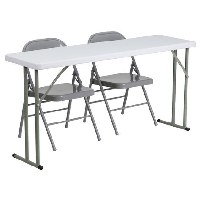 Flash Furniture RB-1860-1-GG Folding Training Table And Chair Set Includes (1) 60"W X 18"D X 29"H Folding Table