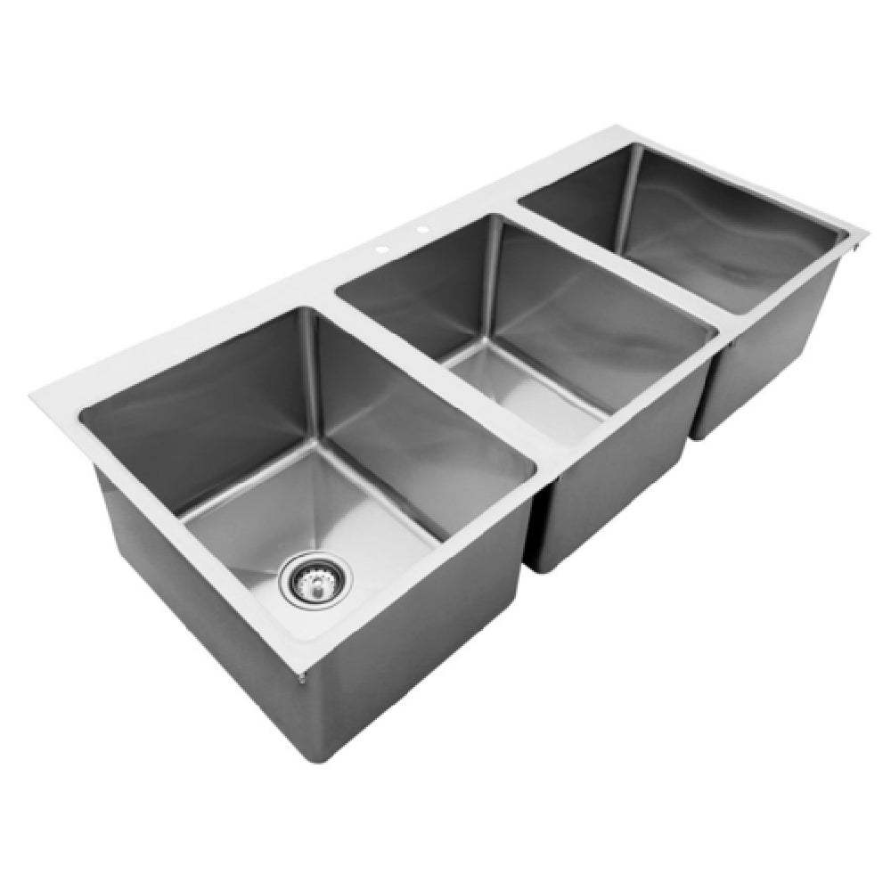 Omcan 44604 (44604) Drop-In Sink Three Compartment 16" X 20" X 12" Deep Compartments