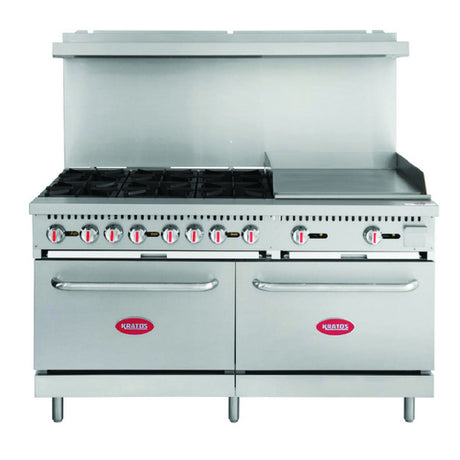Hubert 75271 - Kratos® Gas Range, 60"W X 32-3/5"D X 60-2/5"H, Natural Gas