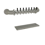 Glastender PW-8-MF Pipe Wall Draft Dispensing Tower Wall Mount (8) Stainless Steel Faucets (handles Not Included)