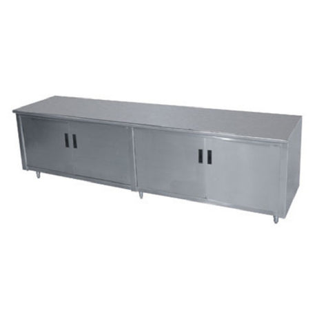 Advance Tabco HB-SS-368M Work Table 96"W X 36"D Cabinet Base With Mid-shelf & Hinged Doors