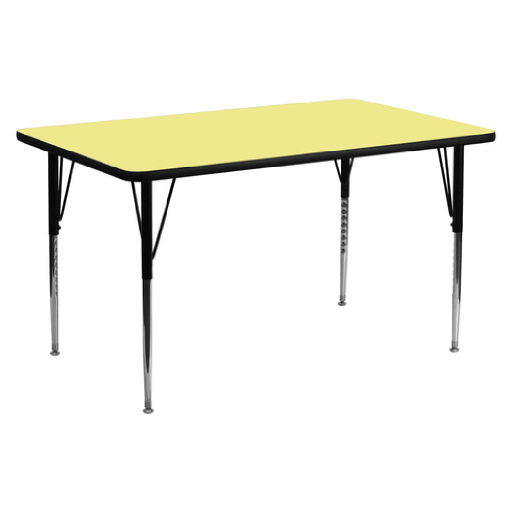 Flash Furniture XU-A3072-REC-YEL-T-A-GG Activity Table 72"W X 30"D X 21-1/8" To 30-1/8" Adjustable Height