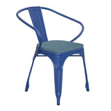 Flash Furniture CH-31270-BL-PL1C-GG Luna Armchair 500 Lb. Weight Capacity Curved Back With Vertical Slat