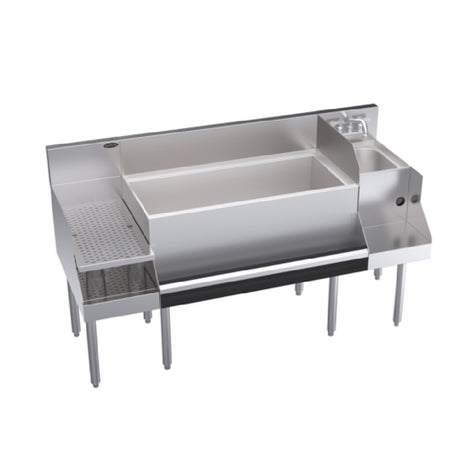 Krowne KR24-W60B-10 Royal Series Underbar Ice Bin/Cocktail Station With Blender Station & Recessed Drainboard