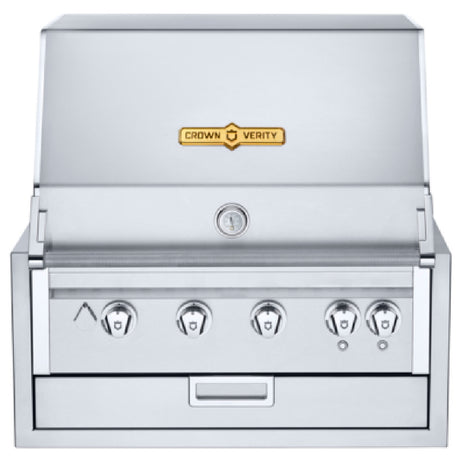 Crown Verity IBI30-LT Infinite Series 30" Built-In Outdoor Charbroiler Grill (4) 14750 BTUH Stainless Steel Burners