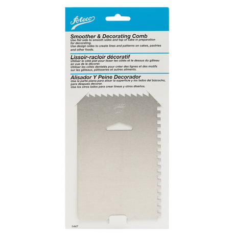 Harold Import Co. 1447 Ateco Decorating Comb/Icing Smoother 4" X 6" Aluminum