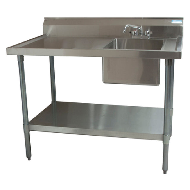 BK Resources BKMPT-3072G-R-P-G Work Table With Prep Sink Sink On Right 72"W X 30"D X 41-3/4"H Overall Size