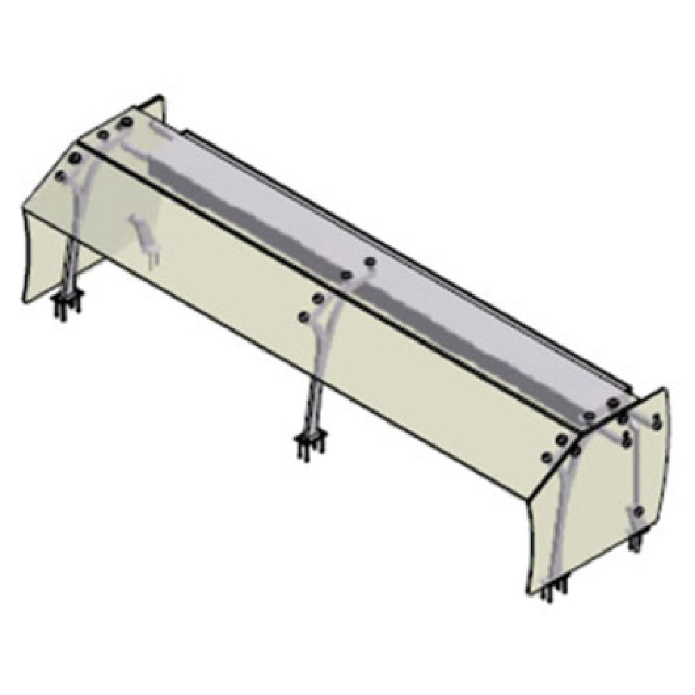 Atlas Metal VGG7-EP4-HT-4 Gardian™ Sneeze Guard 62-3/4"W Self-service Protector With 11-3/4" Top Shelf