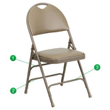 Flash Furniture HA-MC705AV-3-BGE-GG Hercules Series Extra Large Ultra-Premium Folding Chair