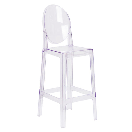 Flash Furniture OW-GHOSTBACK-29-GG Ghost Bar Stool 330 Lb. Weight Capacity Oval Back