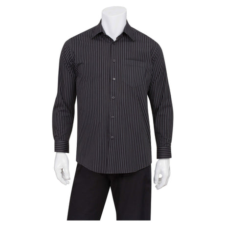 Chef Works D300-CDA-XL Men's Onyx Dress Shirt Long Sleeves Adjustable Cuffs