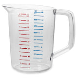 Rubbermaid FG321700CLR - Bouncer® Measuring Cup, 2 Quart - 40°F/-40°C To 212° F/100°C Temperature Range