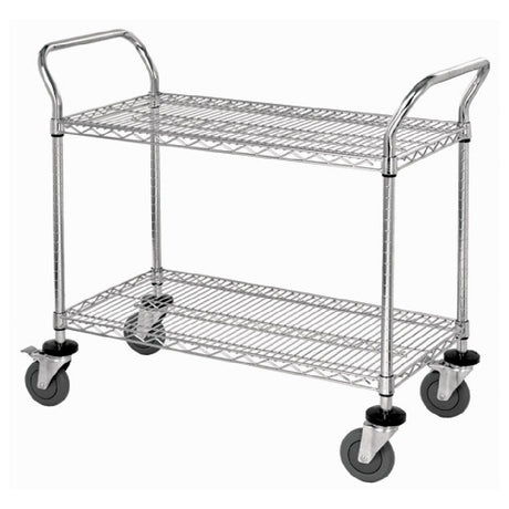 Quantum WRSC-2448-2 Utility Cart 48"W X 24"D X 37-1/2"H (2) Wire Shelves