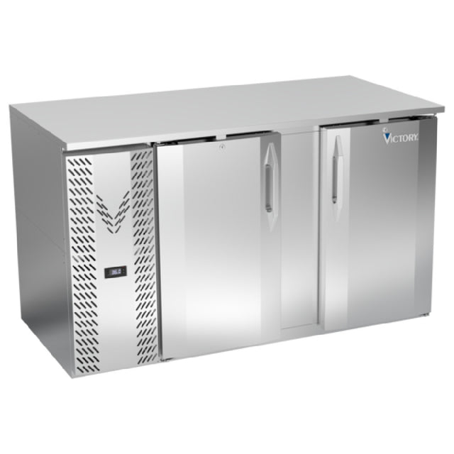 Victory VBB58HC-S - Back Bar Refrigerator, Two-section, 58"W X 30-1/8"D X 34"H