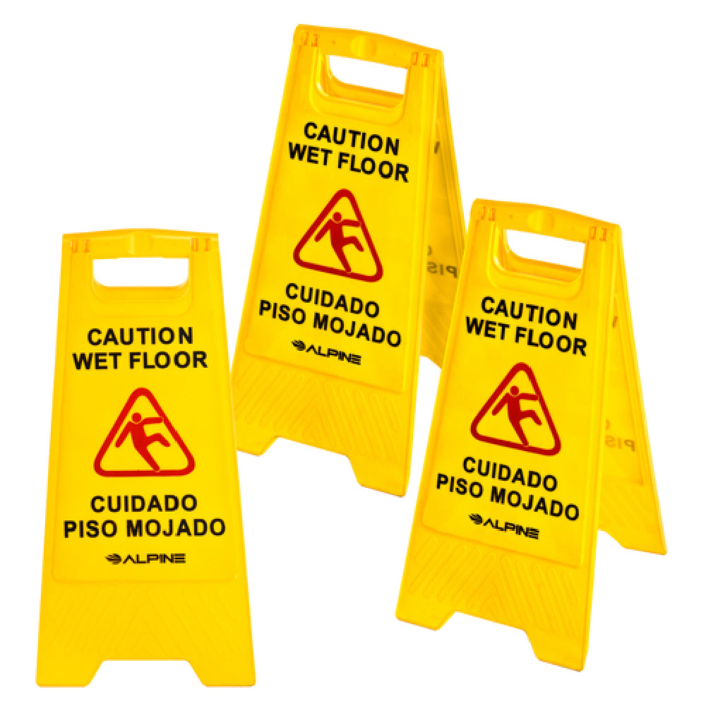 Alpine Industries ALP499-3 Alpine Industries Caution Wet Floor Sign 24" H A-frame