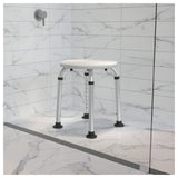 Flash Furniture DC-HY3400L-WH-GG Hercules Series Shower Stool 14-1/4" To 21" Adjustable Height