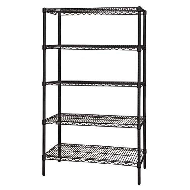 Quantum WR86-1842BK-5 Wire Shelving Starter Kit 42"W X 18"D X 86"H 600 800 Lb. Capacity