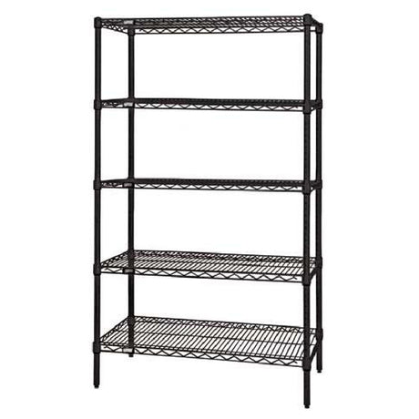 Quantum WR86-2442BK-5 Wire Shelving Starter Kit 42"W X 24"D X 86"H 600 800 Lb. Capacity