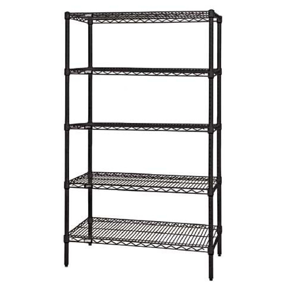 Quantum WR86-2424BK-5 Wire Shelving Starter Kit 24"W X 24"D X 86"H 600 800 Lb. Capacity