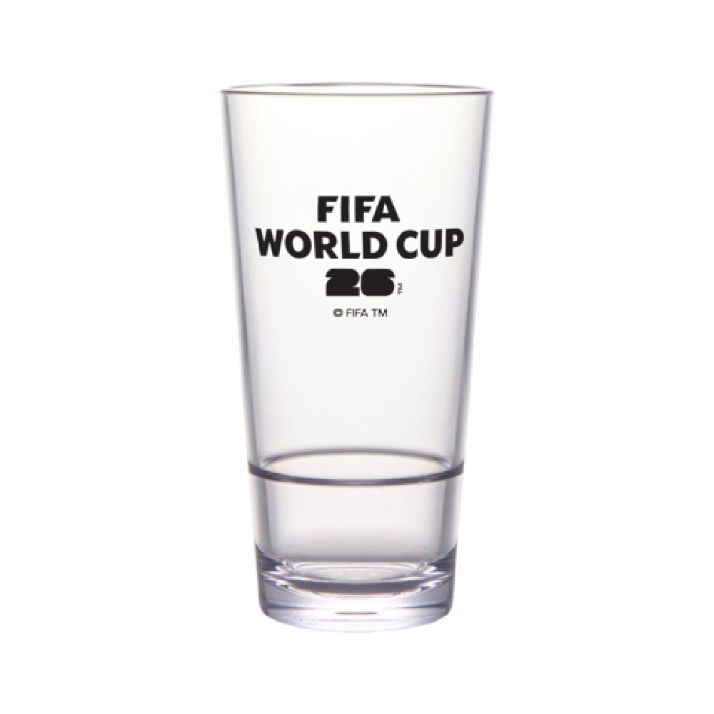 GET Enterprises S-18-FIFA26-LOGOBW FIFA Stackable Glass 20 Oz (21 Oz Rim-full) 3.4" Dia. X 6.6" H.