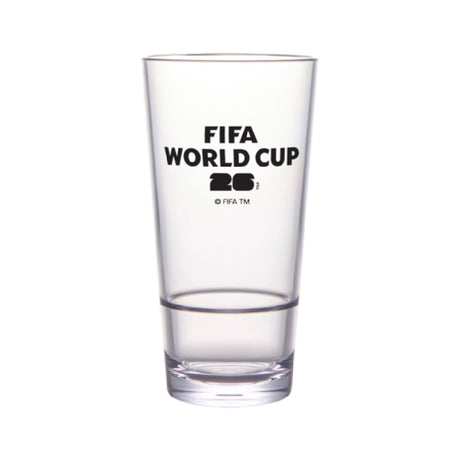 GET Enterprises S-18-FIFA26-LOGOBW FIFA Stackable Glass 20 Oz (21 Oz Rim-full) 3.4" Dia. X 6.6" H.