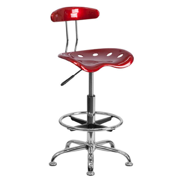 Flash Furniture LF-215-WINERED-GG Swivel Drafting Stool Adjustable Height Contemporary Style