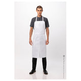 Chef Works ACN01-WHT-0 Brio Chef's Bib Apron 40"L X 43"W Adjustable Elastic Neck Strap