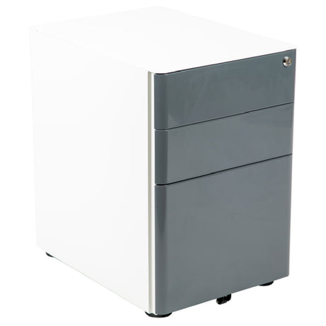 Flash Furniture HZ-CHPL-02-GRY-WH-GG Mobile Drawer Cabinet 15-1/2"W X 21"D X 22-3/4"H