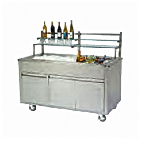 Lakeside 79864 Wilson Portable Back Bar 72"W X 30"D X 58"H Stainless Steel Interior And Exterior