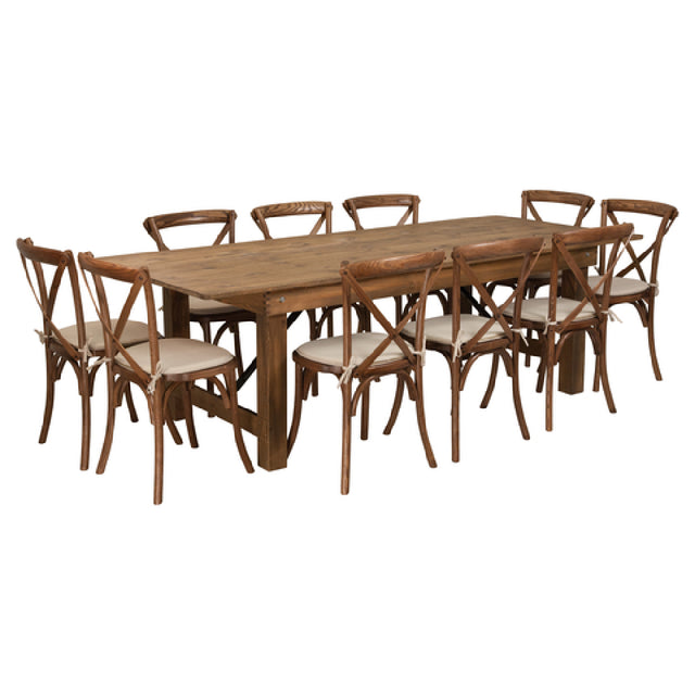 Flash Furniture XA-FARM-13-GG Hercules Series Farm Table Set Antique Rustic Design