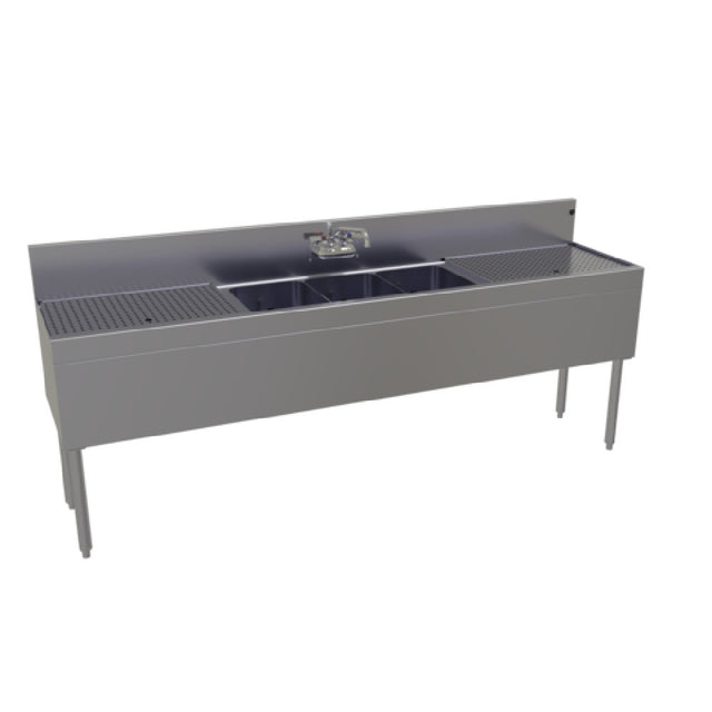 Glastender TSA-84-S Underbar Sink Unit Three Compartment 84"W X 19"D