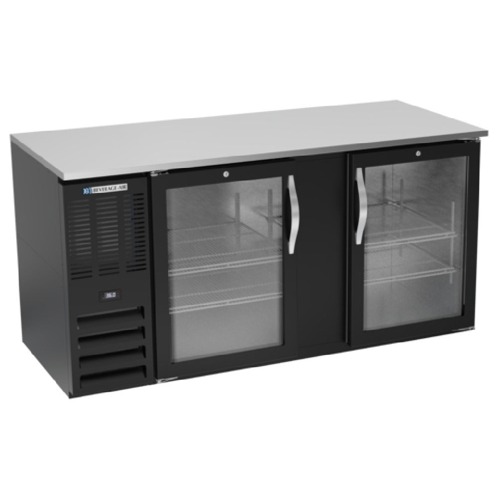Beverage Air BB68HC-1-G-B - Refrigerated Back Bar Storage Cabinet, Two-section, 69"W