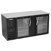 Beverage Air BB68HC-G-B - Refrigerated Back Bar Storage Cabinet, Two-section, 68"W X 30-3/8"D X 34"H