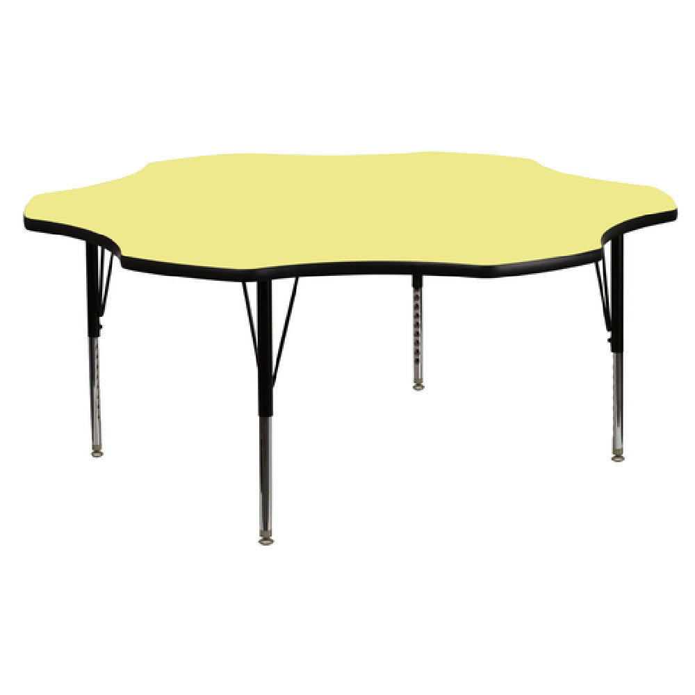 Flash Furniture XU-A60-FLR-YEL-T-P-GG Activity Table 60"W X 60"D X 16-1/8" To 25-1/8" Adjustable Height