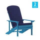 Flash Furniture 2-JJ-C14501-CSNBL-BLU-GG Charlestown Adirondack Chair All-weather Poly Resin Wood