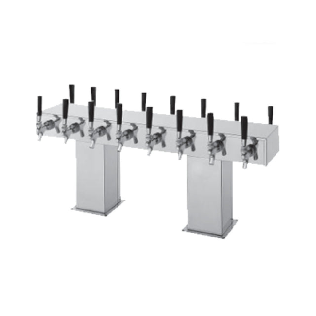 Perlick 4006-12BX12BPC4 Back-to-Back Bridge Tee Draft Beer Tower Countertop Extra High